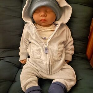Adorable Blue Hooded Baby Doll Outfit